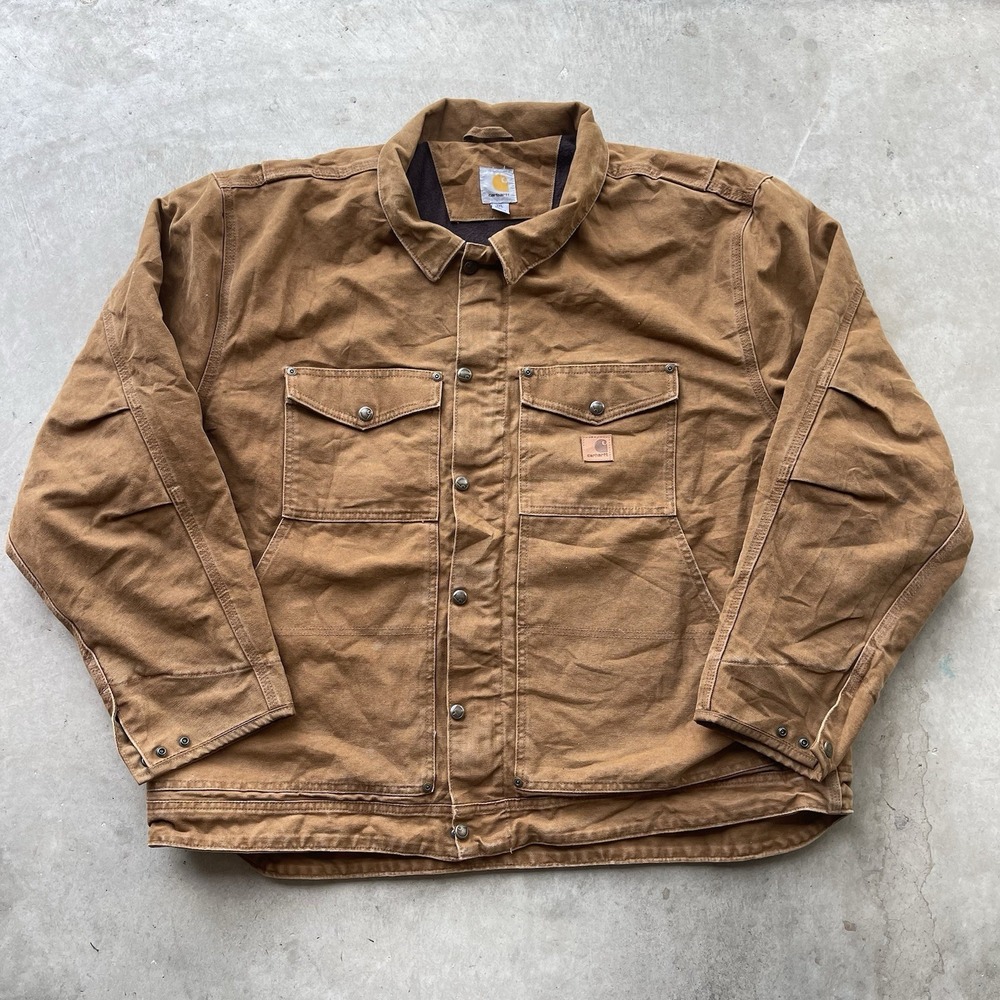 Carhartt 101230 211 Berwick Sandstone Fleece Lined Brown Duck Canvas Detroit 3XL